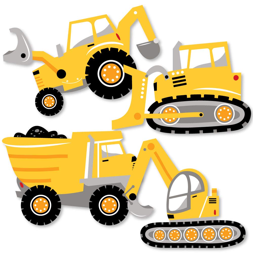 Big Dot of Happiness Dig It - Construction Party Zone - Dump Truck Bulldozer Backhoe Excavator Decorations DIY Baby Shower or Birthday Party