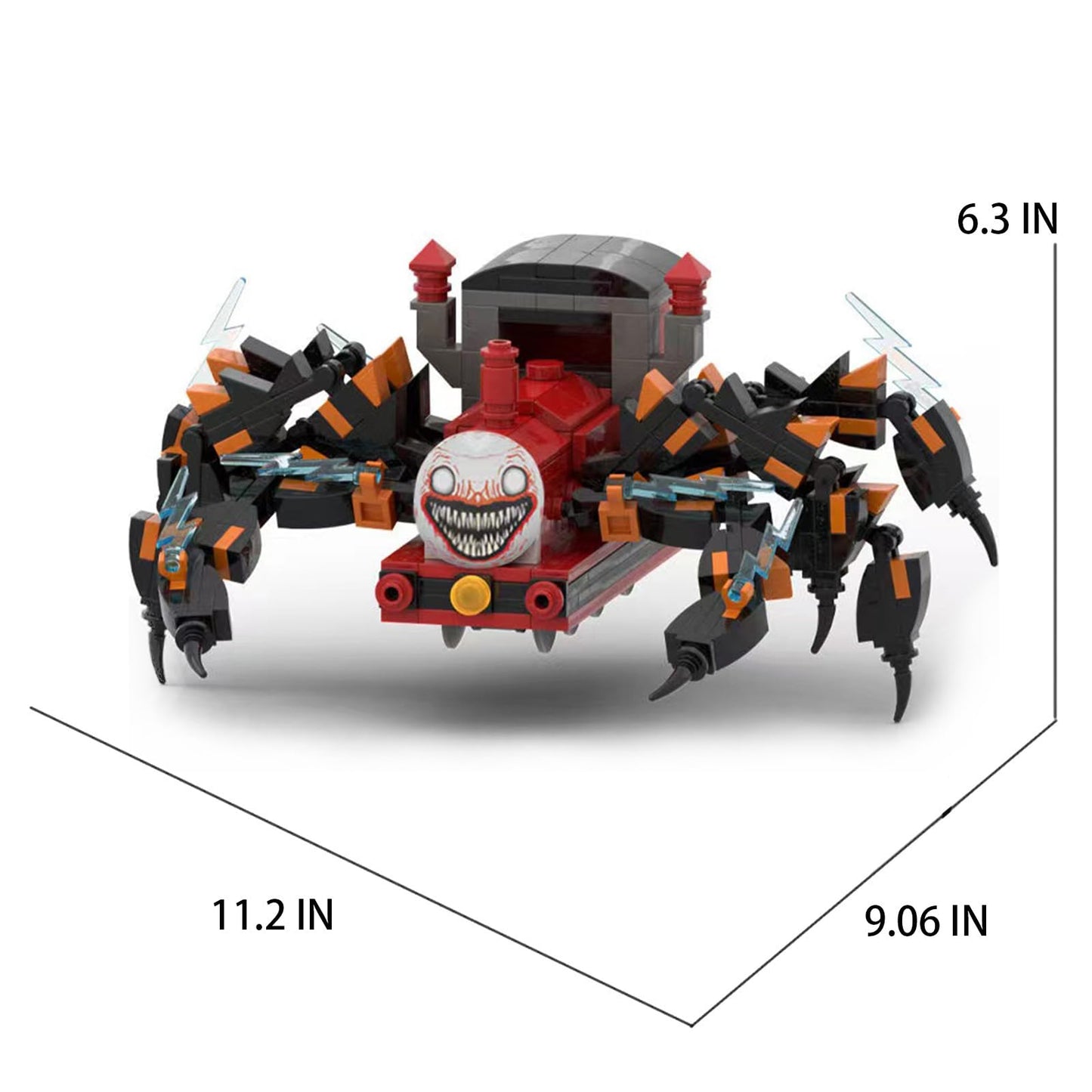 Choo-Choo Charles Figure Building Block Set, Horror Game Spider Train Monster Model Toys Collectible Building Bricks Birthday Gift for Kids Adults