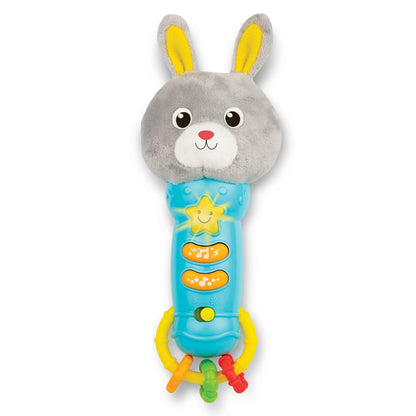 Bambiya Bunny Baby Teething Toy for 6 Months and Up - Baby Teether, Rattle & Musical Toy with Lights, Fun Sound Effects - Baby Toy Gift for Ages 6