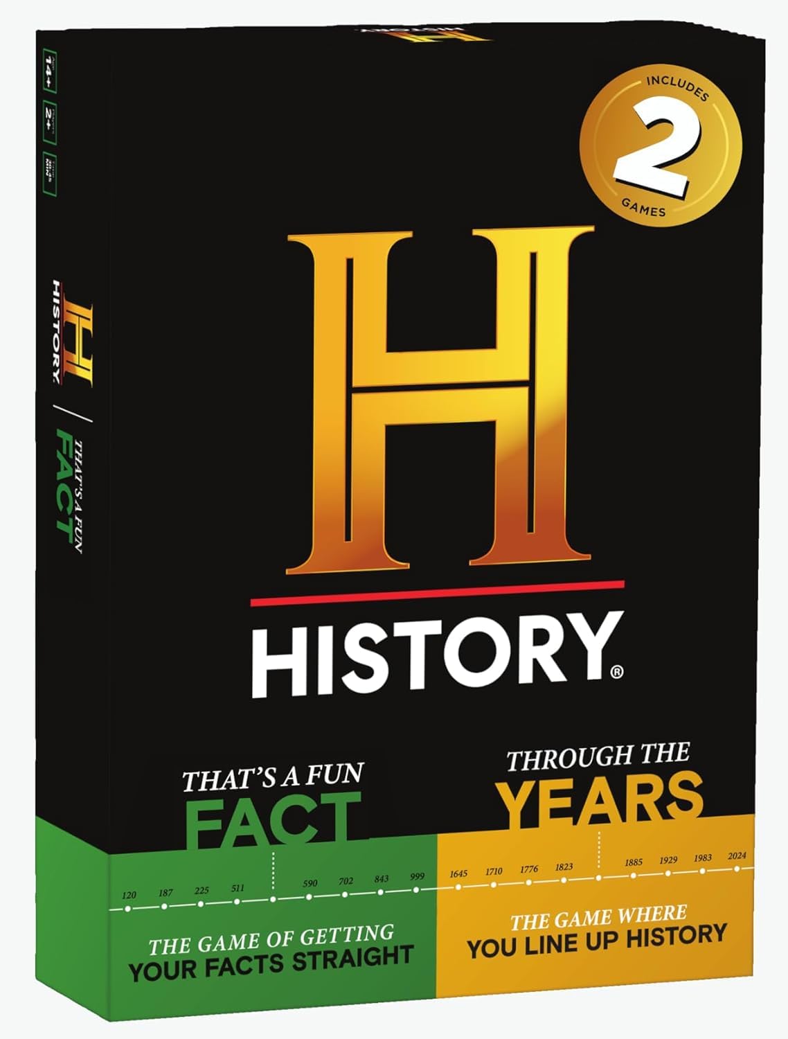 History Channel 2-in-1 Edition - Through The Years/That's A Fun Fact - General Knowledge Super Trivia Chronology Timeline Party Card Game for Adults