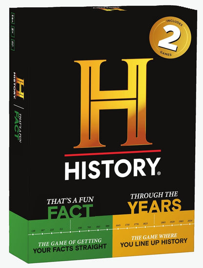 History Channel 2-in-1 Edition - Through The Years/That's A Fun Fact - General Knowledge Super Trivia Chronology Timeline Party Card Game for Adults