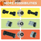 MALEKO Wheels and Axles Sets, 224pcs Car Parts and Pieces Tires Accessories Building, Construction Bulk Bricks