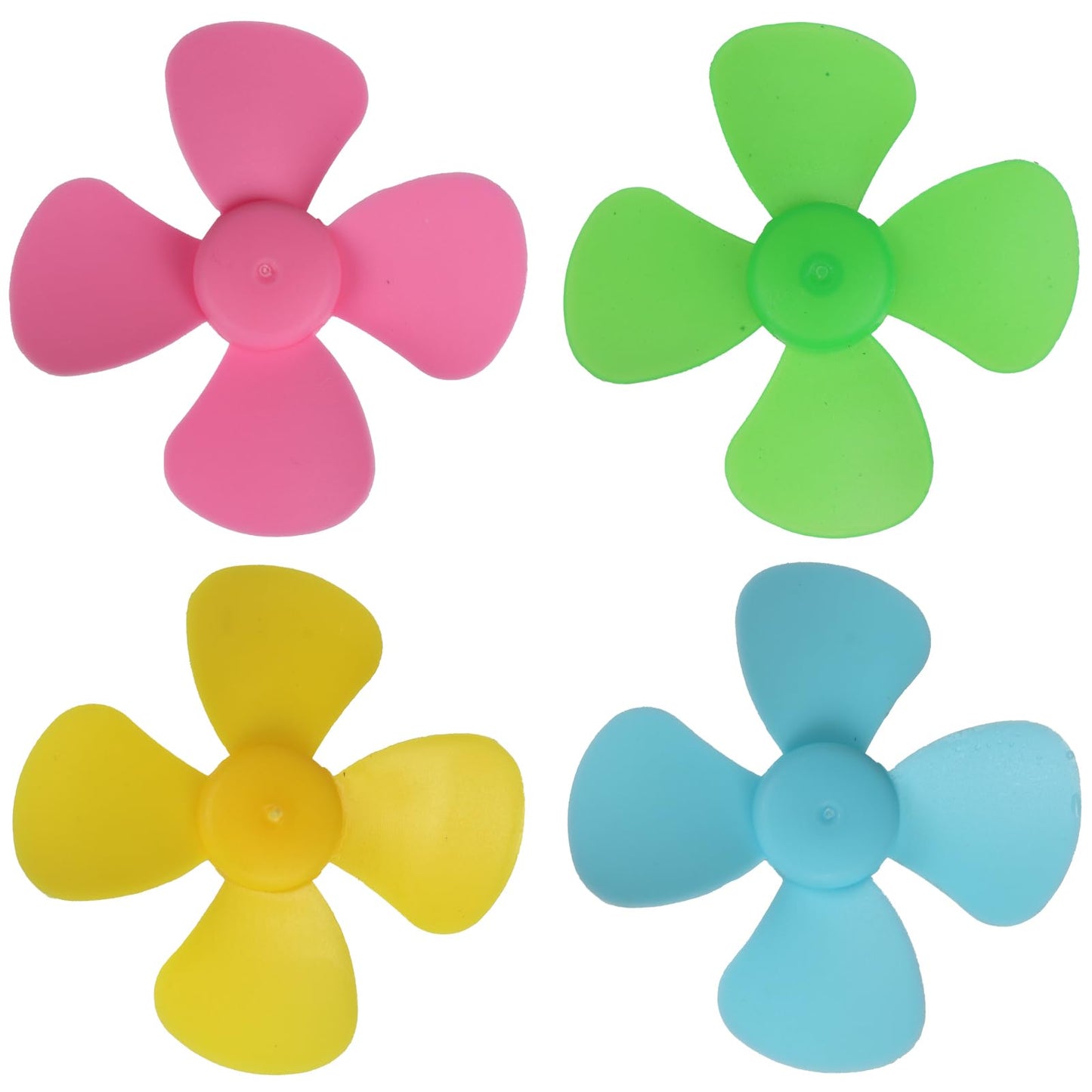 40PCS 4-Blade Propeller Blades, 2mm Shaft Mini Plastic Propellers for DC Motor, Compatible with Mini Fan, Remote Control Boat, Windmill Model, Science