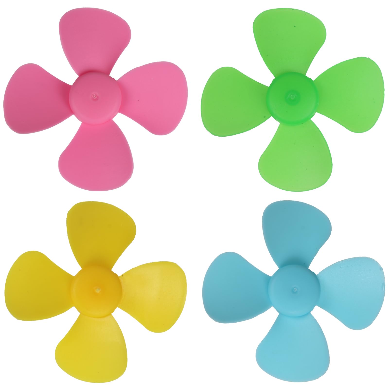 40PCS 4-Blade Propeller Blades, 2mm Shaft Mini Plastic Propellers for DC Motor, Compatible with Mini Fan, Remote Control Boat, Windmill Model, Science