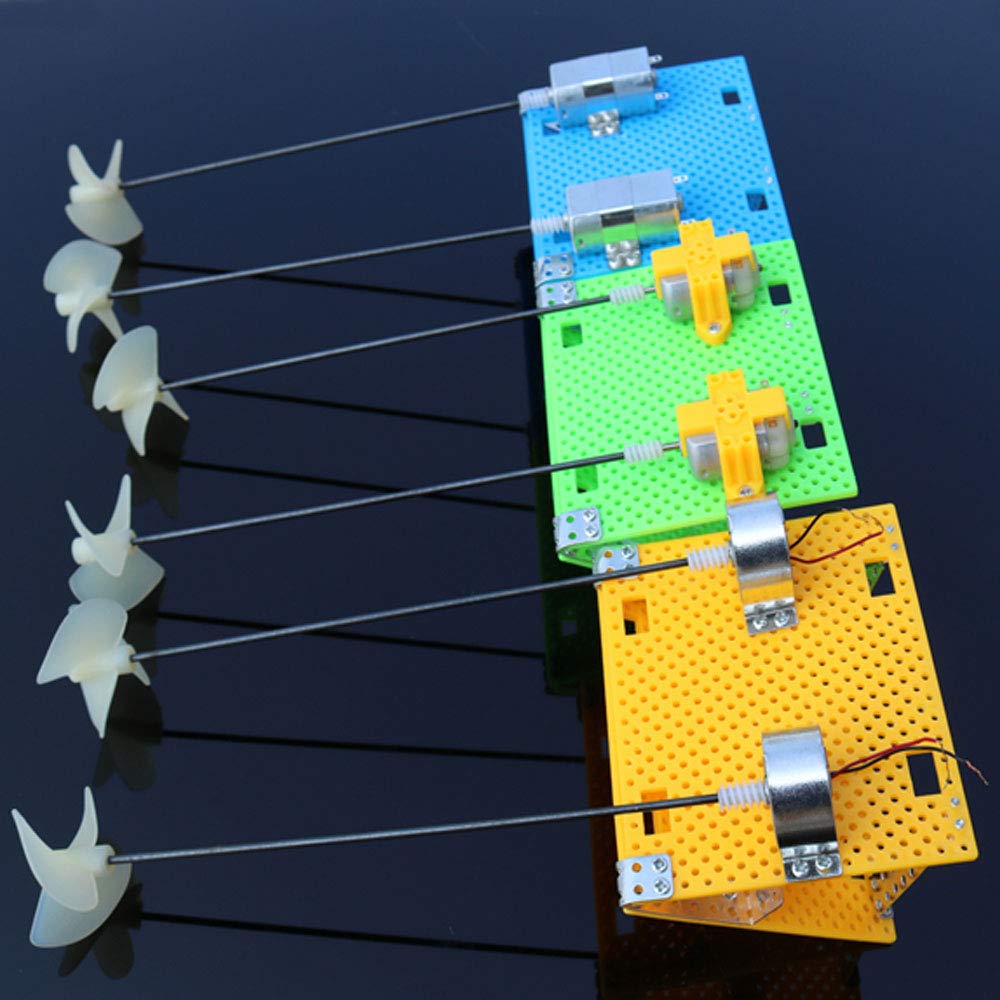 Fujiyuan 1 Package DIY Remote Control Boat Propeller Watercraft Dual Motor Shaft RC Module Hobby 180 Type Blue Base Plate