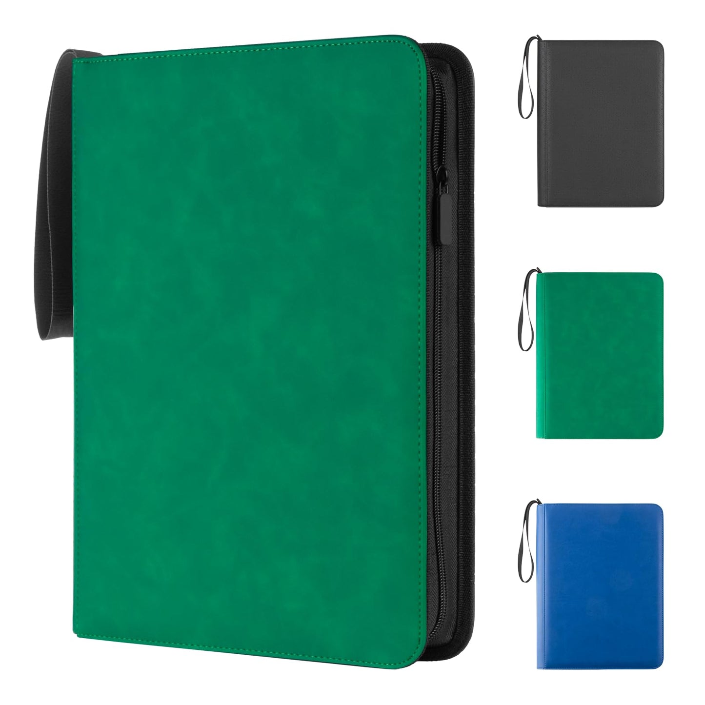 Prilino Ringless Trading Card Binder, 9 Pocket, 432 Storage Capacity, Green