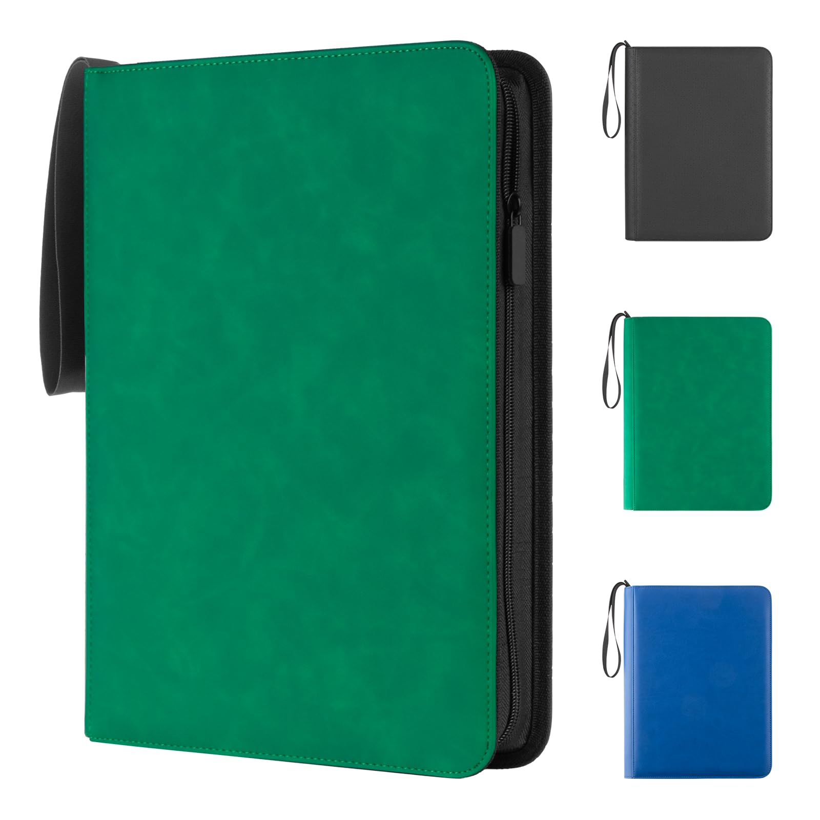 Prilino Ringless Trading Card Binder, 9 Pocket, 432 Storage Capacity, Green