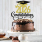 Black Gold Glitter 2026 Congratulations Graduation Cake Topper,Congrats Grad Cake Decor - 2026 High School/College/Senior Graduation Party Decorations