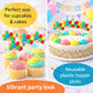 Rainbow Balloon Cluster Cake & Cupcake Decorative Topper & Pick - 8 Clusters Per Pack, 7 Inch Long