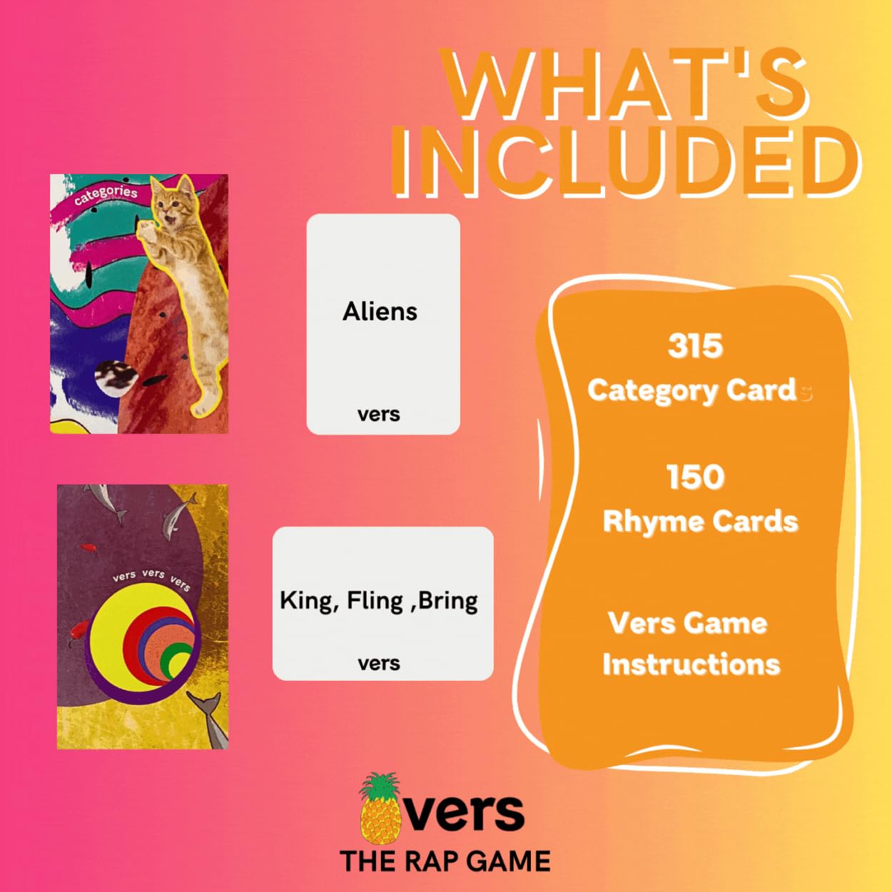 Spatch Games Vers: The Rap Game - Party Game for Freestyle Rap Lovers, College Parties, and Creative Young Adults