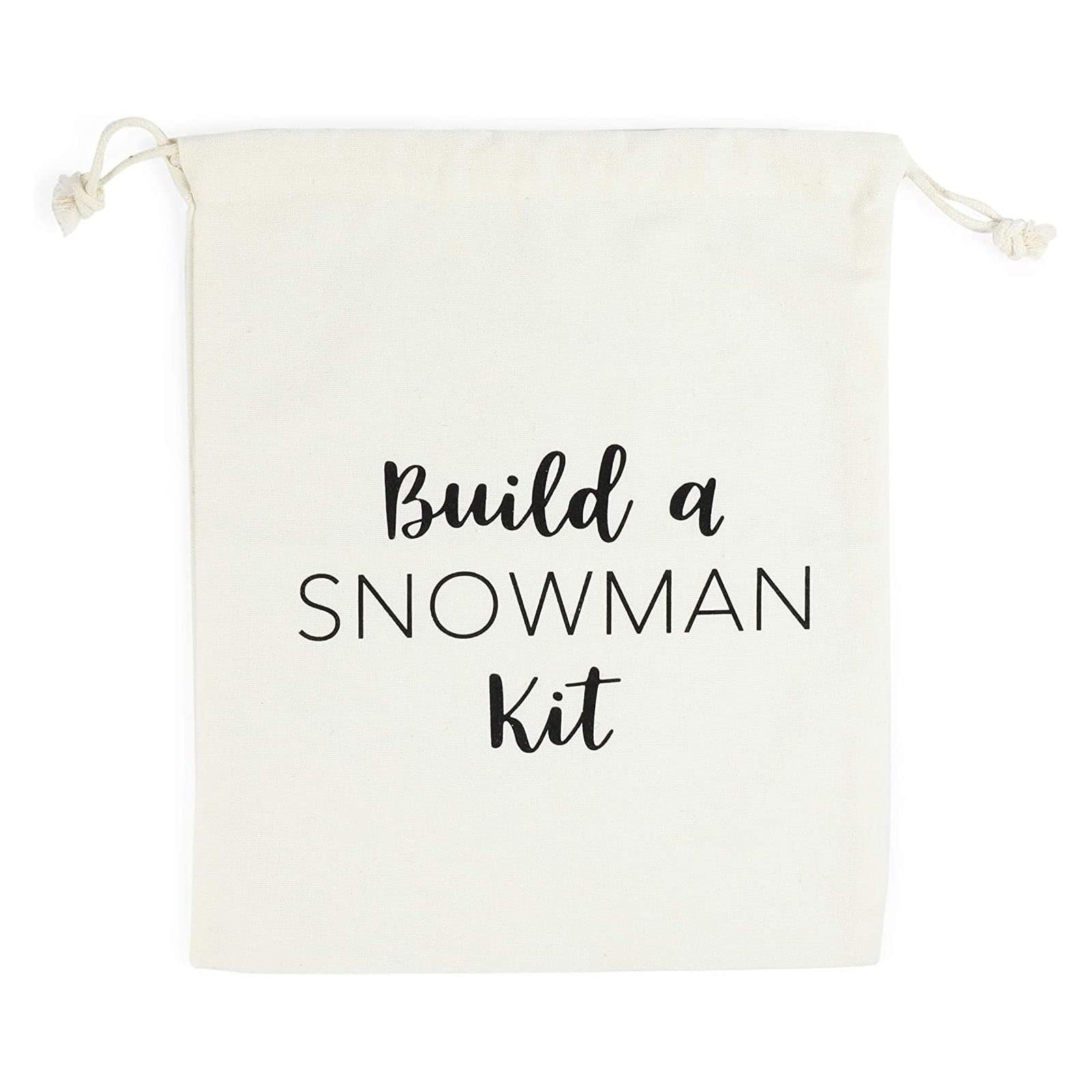 Blue Panda Build a Snowman Kit Outdoor - Multicolor Drawstring Bag, 11.5 x 9.5 in - Outdoor Snowman Kit for Kids & Adults with Hat, Scarf, Carrot