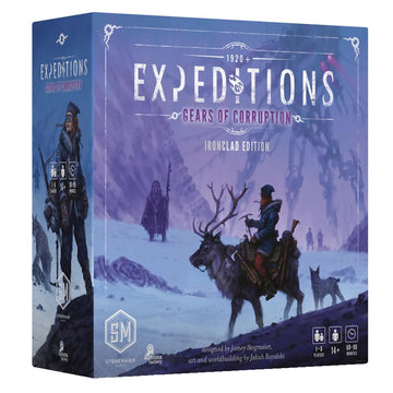 Stonemaier Games: Expeditions: Gears of Corruption by Jamey Stegmaier | Ironclad Edition Featuring Metal Mechs | Expansion to Expeditions | New Mechs