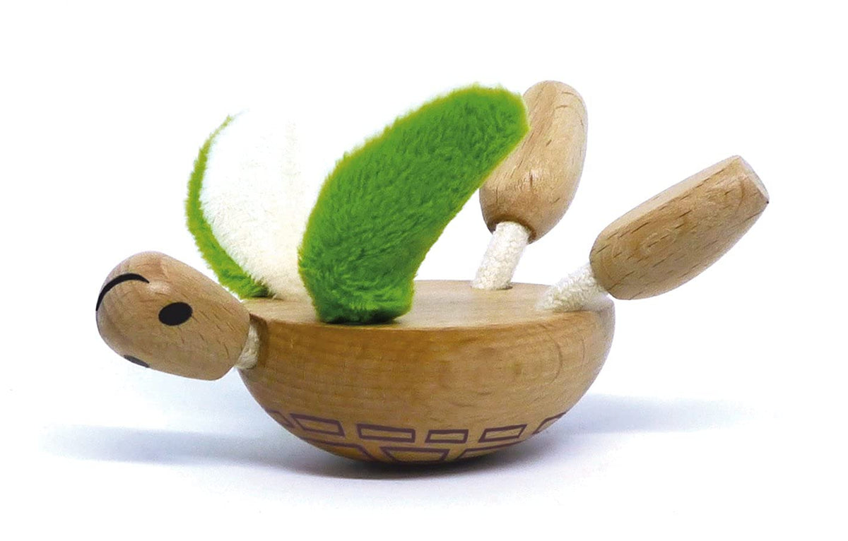 Anamalz Turtle Wooden Animal Toy for Toddlers, Fun and Posable Turtle for Early Learning, Montessori, and STEM, Smooth Natural Wood, Boys and Girls