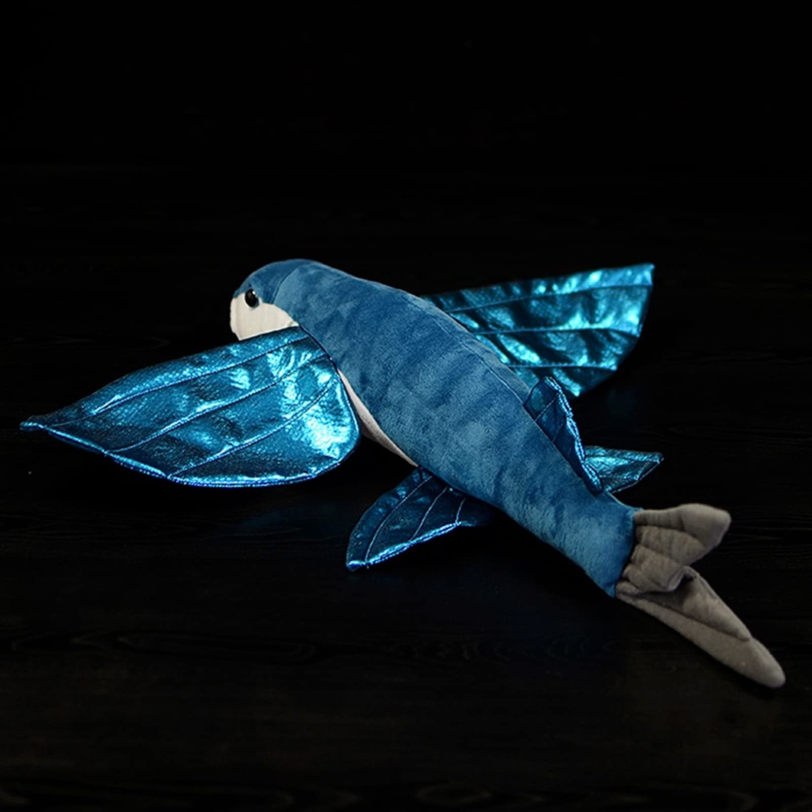 Frankiezhou Home Realistic Flying Fish Stuffed Animals - Simulation 18.5" Blue Lifelike Flying Fish Plush Toy, Super Soft Sea Creatures Model Plush