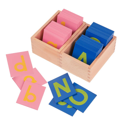 Adena Montessori Lower and Capital Case Sandpaper Letters,Early Child Development Learning Material,ABC Alphabet Preschool Toy Baby English Letters