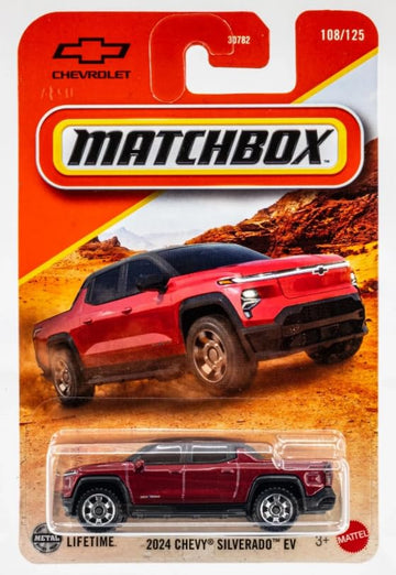 Matchbox 2024 Chevy Silverado EV [Red] 108/125, 1:64 Scale Diecast Toy Vehicle