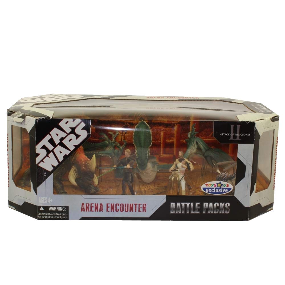 STAR WARS 30TH ANNIVERSARY " ARENA ENCOUNTER" RARE TOYS R US EXCLUSIVE BATTLEPACK W/ 3 FIGURES AND 3 CREATURES MISB