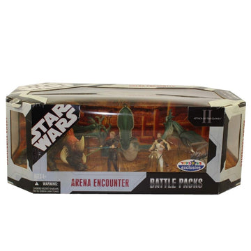 STAR WARS 30TH ANNIVERSARY " ARENA ENCOUNTER" RARE TOYS R US EXCLUSIVE BATTLEPACK W/ 3 FIGURES AND 3 CREATURES MISB