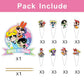 25Pcs Power Girls Cake Decorations with 24pcs Cupcake Toppers, 1pcs Cake Topper for Girls Birthday Party Supplies