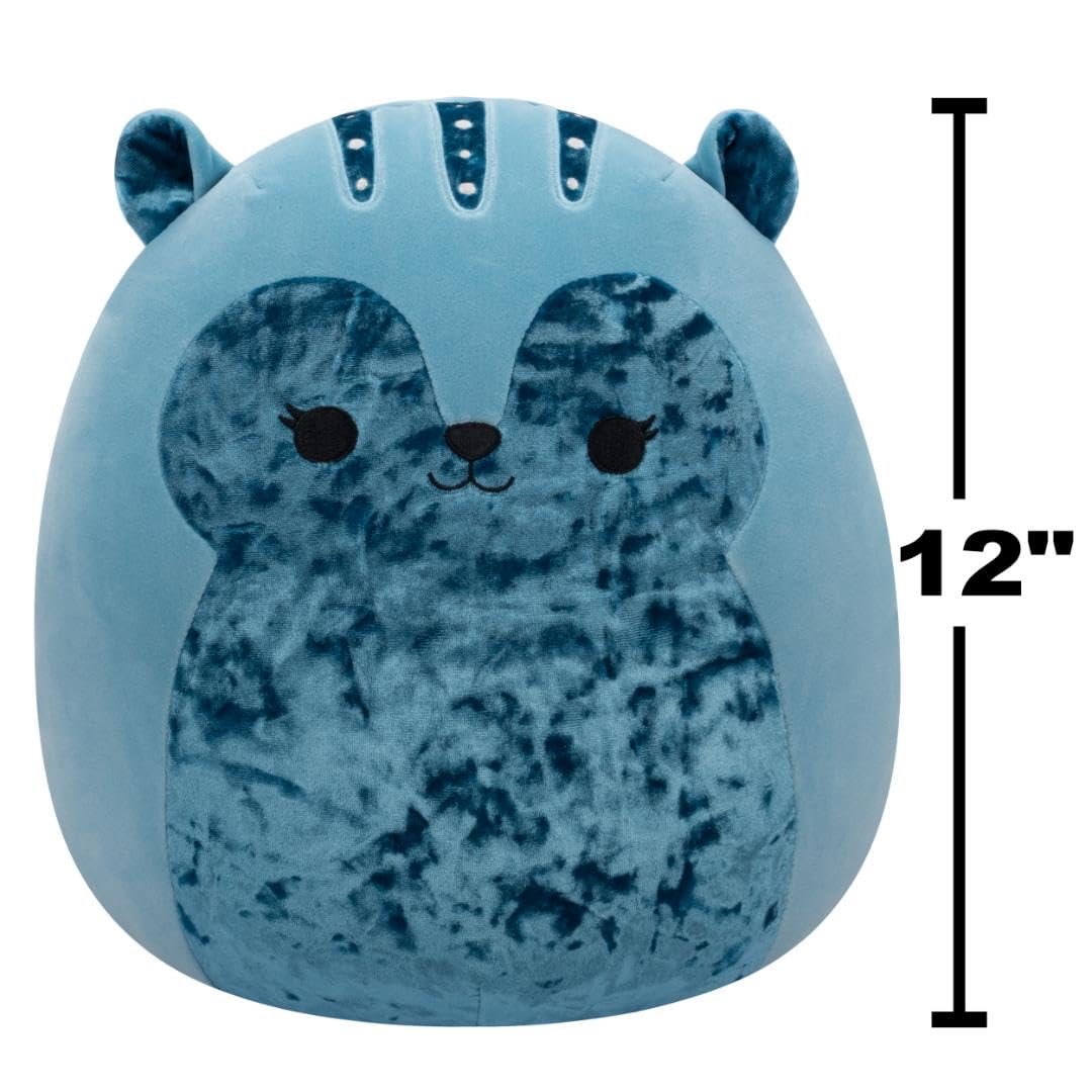 Squishmallows Original 14in Brunhilda The Blue Tonal Squirrel with Velvet Accents - Official Jazwares Plush (Large)