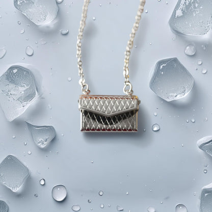 Miniature Alloy Handbag (Gold/Silver Option): 1:12 Scale Fashion Purse with Chain for Dollhouse Wardrobe, Boutique Scene, Adult Collector (Silver)