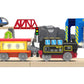 Motorized Train for Wooden Track, Remote Control Train with Magnetic Connection, Battery Operated Locomotive Trains for Toddlers, Compatible