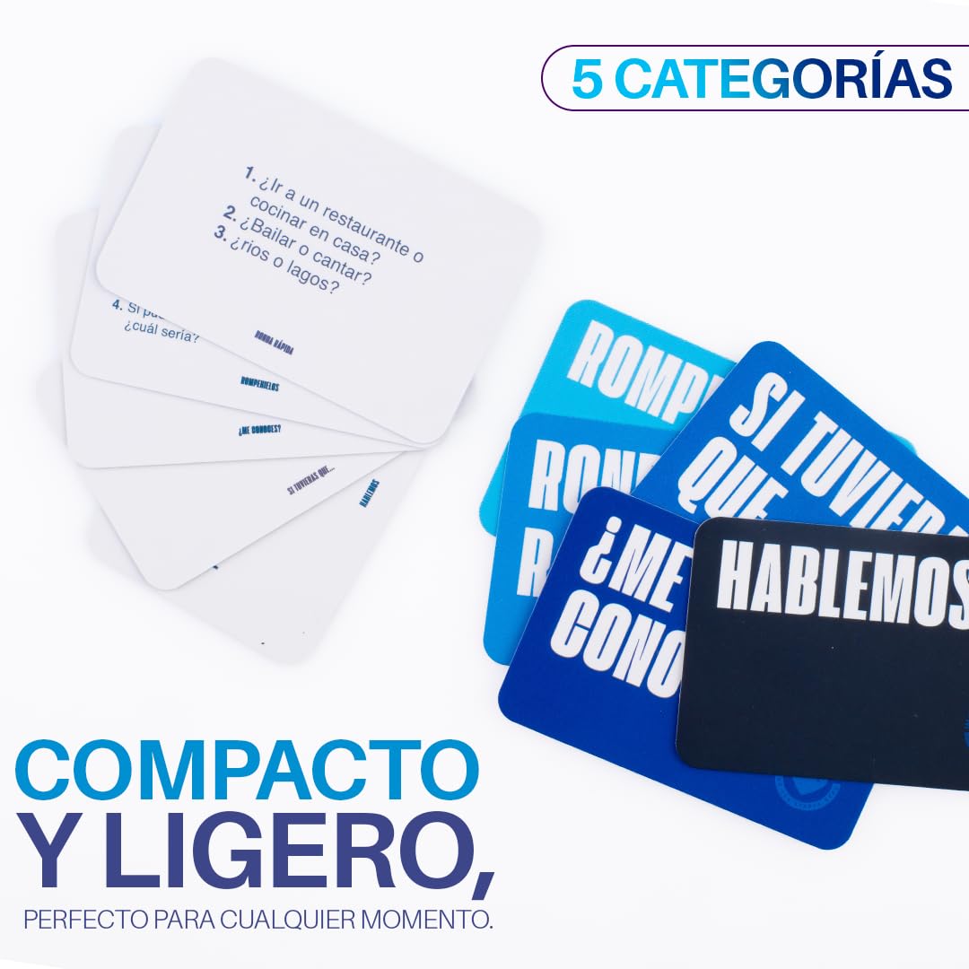 Why Don't We Conversar y Conocerse in Spanish 240 Cards with Questions, Games, Conversations & More. Fun Game for Adults and Gift for Couples.
