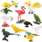 DOYIFUN 10 Pcs Simulated Bird Animals Parrot Model Figure Toys, Realistic Flamingo Birds Figurine Collection Playset Cake Toppers Gift for Kids