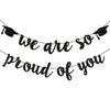 2026 Graduation Banners Party Decorations Black Glitter Grad Banner Garland