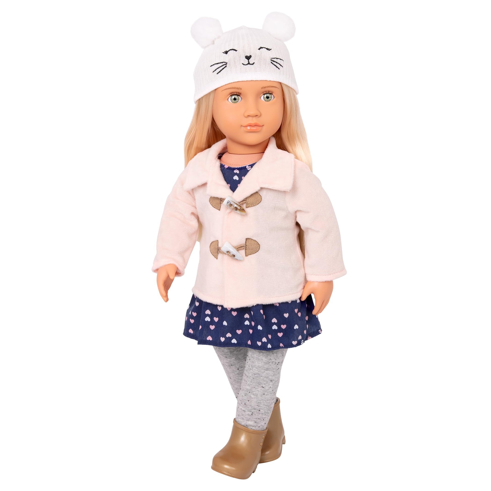 Our Generation - Outdoor Outfit - Duffle Coat - 18-inch Doll Clothes - Pretend Play - Toys for Kids Ages 3 & Up - Cheerfully Chilly