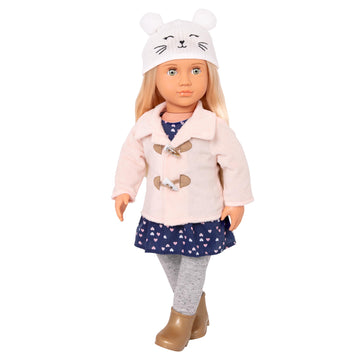 Our Generation - Outdoor Outfit - Duffle Coat - 18-inch Doll Clothes - Pretend Play - Toys for Kids Ages 3 & Up - Cheerfully Chilly
