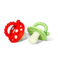 RaZbaby Soft Silicone Infant & Baby 3M+ Teether Toy Massaging Bristles Teething Relief Pacifier - Soothes Sore Gums - Hands-Free & Easy-to-Hold Chompy