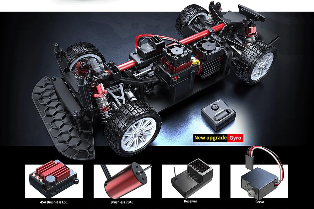 TesPower MJX 14303 Brushless RC Drift Truck,1/14 2.4G RTR Remote Control Car for Adult,4WD Off-Road Racing Car,42KM/H High Speed All-Road Electric
