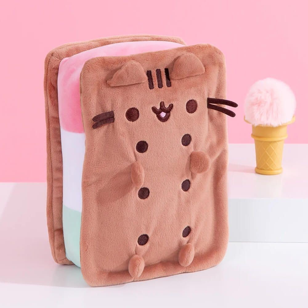 GUND Pusheen Neapolitan Ice Cream Sandwich 9.5-Inch Squisheen 12” Plush, 8+