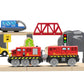 Train Toys Battery Operated Locomotive Trains for Wooden Track, Motorized Train for Toddlers with Magnetic Connection, Compatible with Thomas, Brio
