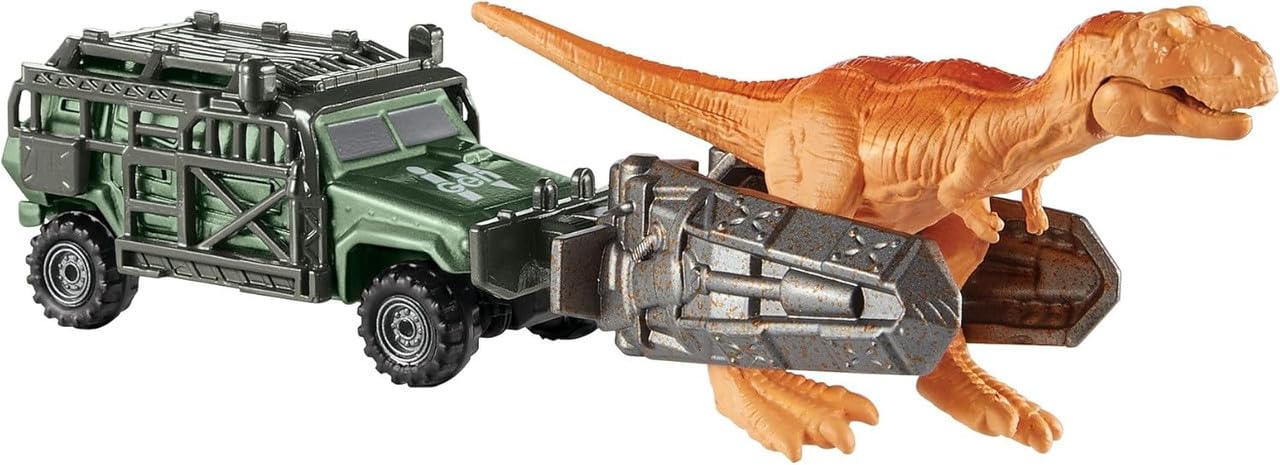 Jurassic World Matchbox Dinosaur Vehicle Playset Bundle, Die-Cast Cars and Helicopters Collection, Kids Toys, Ages 3+, 4 Pack FMY31-956G