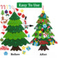 YUEWO Felt Christmas Tree Set, 3.3ft DIY Door Wall Hanging Christmas Tree with 32 PCS Detachable Ornaments, for Party Supplies Xmas Gifts Home New