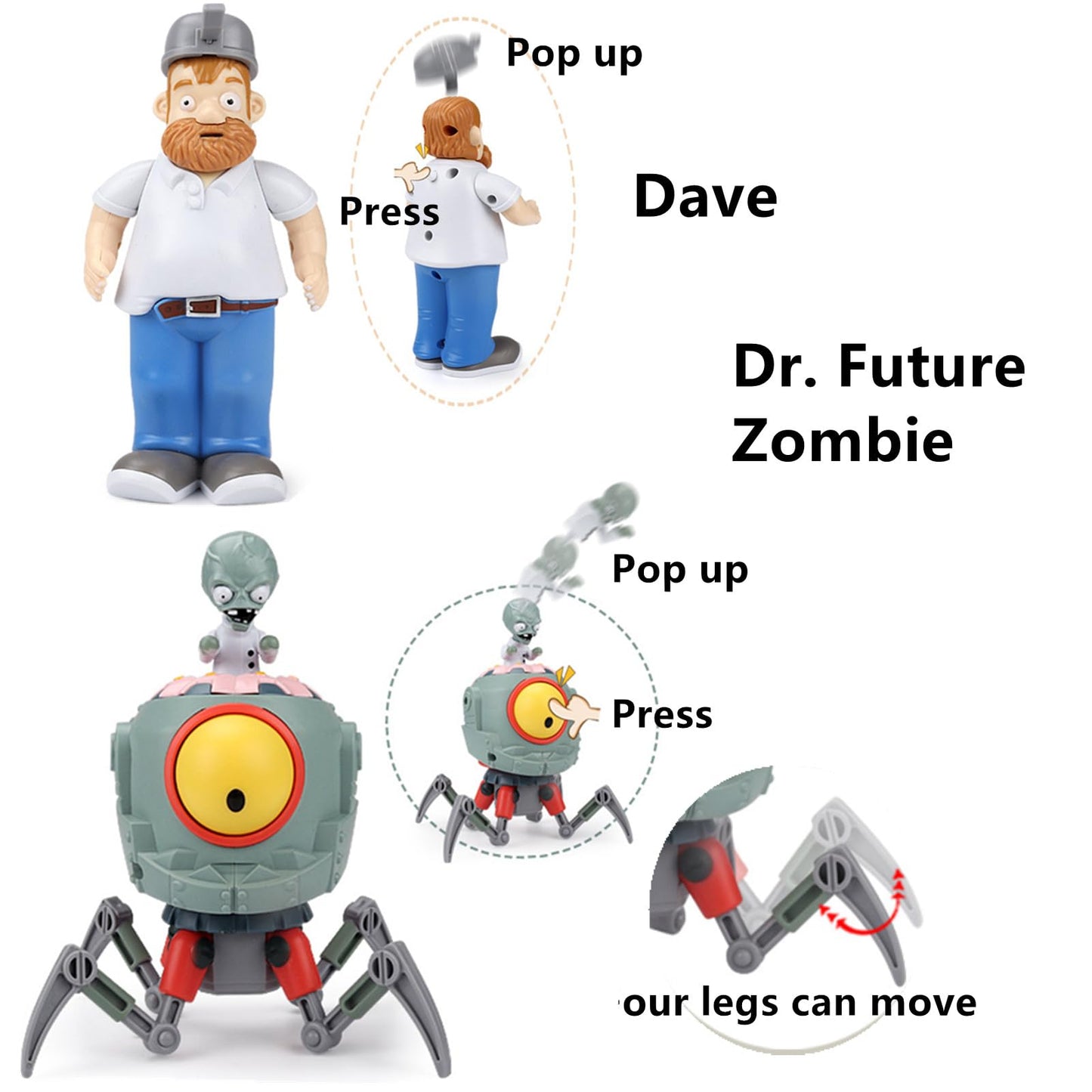 JHESAO 10 PCS Plants and Zombies Toys Action Figures Zombies PVZ Toys 1 2 Series Great Gifts for Kids and Fans, Birthday and Christmas Party New