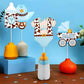 Fun Express Baby Bottles Honeycomb Centerpiece Blue - Party Decor - 3 Pieces