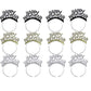 Soochat Happy New Year Headband Tiara New Years Eve Party Supplies Gold Silver Black 12 Pieces