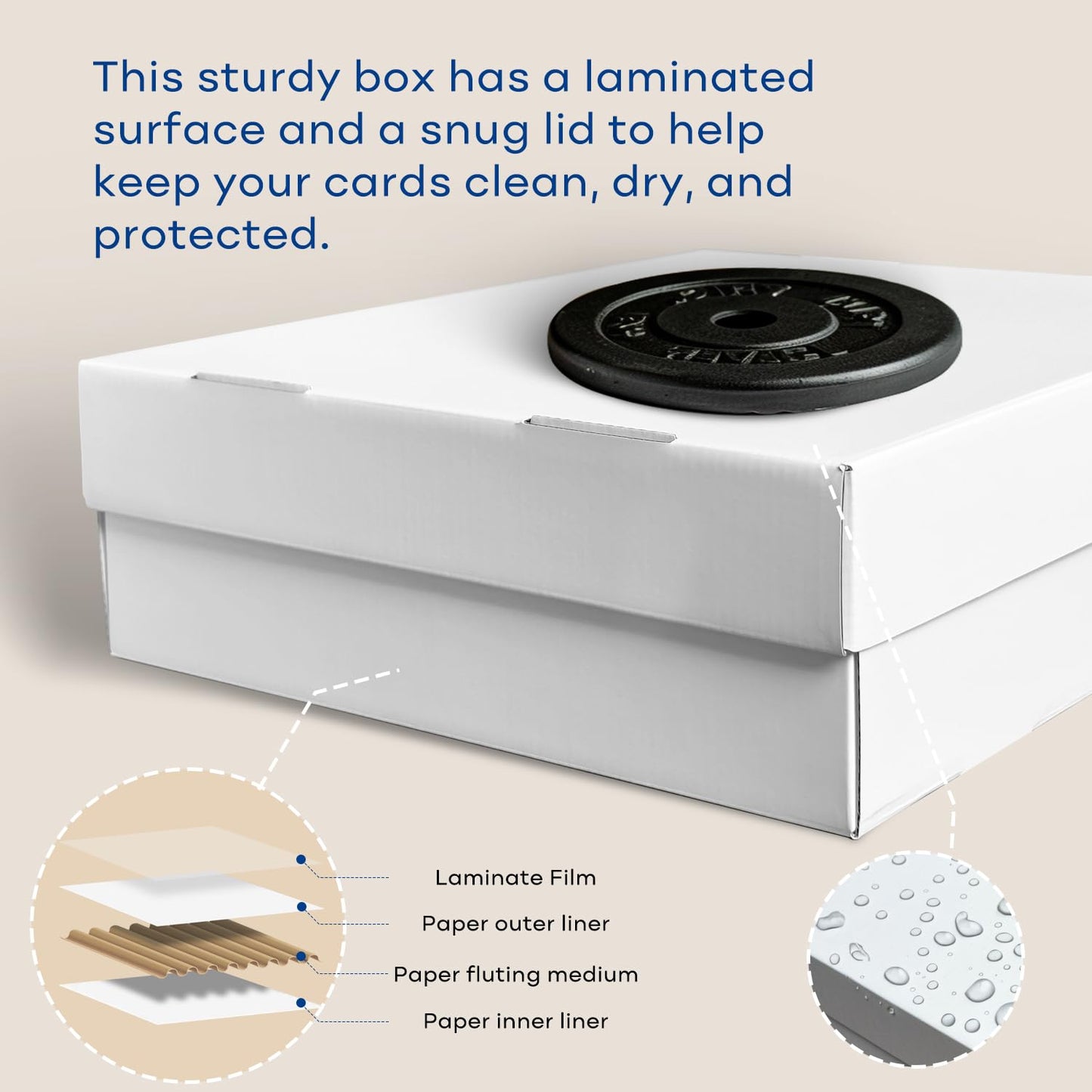 Fageverld 2-Pack Trading Card Storage Box, 3200 Count Cardboard 4 Row Card Box for MTG TCG Baseball Sports Cards Collection, Top loader Storage Boxes