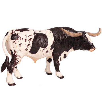 FLORMOON Animal Figures Realistic Texas Longhorn Bull Plastic Early Educational Toys Cupcake Topper Party Gift for Kids 3+ Year Old(Male)