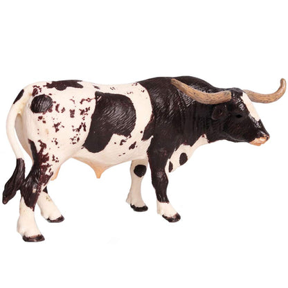 FLORMOON Animal Figures Realistic Texas Longhorn Bull Plastic Early Educational Toys Cupcake Topper Party Gift for Kids 3+ Year Old(Male)