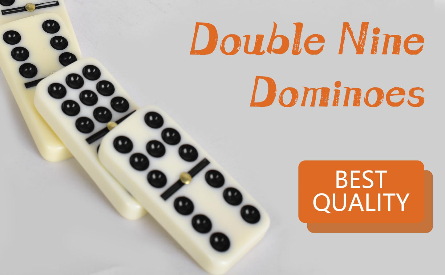 Domino Set for Adults, Double Nine Dominoes Set with Wooden Case for Classical Board Games, for Family and Kids,55 Tiles (2-4 Players)