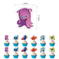 Finding Nemo Birthday Decorations Include Happy Birthday Banner, Cake Topper and Cupcake Toppers, Balloons for Kids Party Supplies