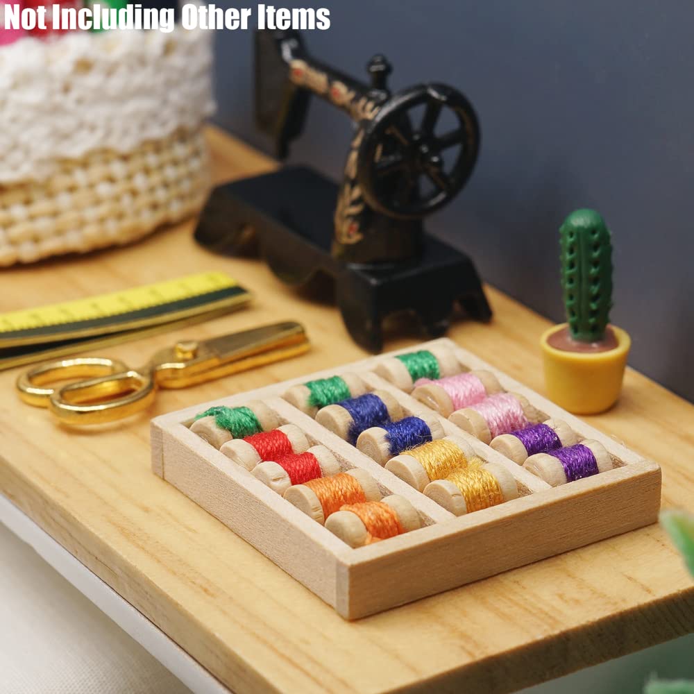 Odoria 1/12 Miniature Spool of Thread Kit Dollhouse Decoration Accessories