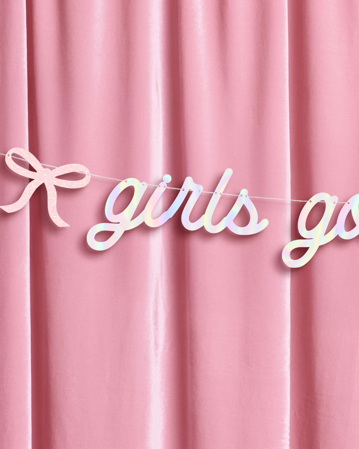 xo, Fetti Girls Gone Mild Banner - Iridescent Foil | 6 Ft. | Bow Bachelorette Decorations, Birthday Party Sign, Coquette Graduation Background, Bach
