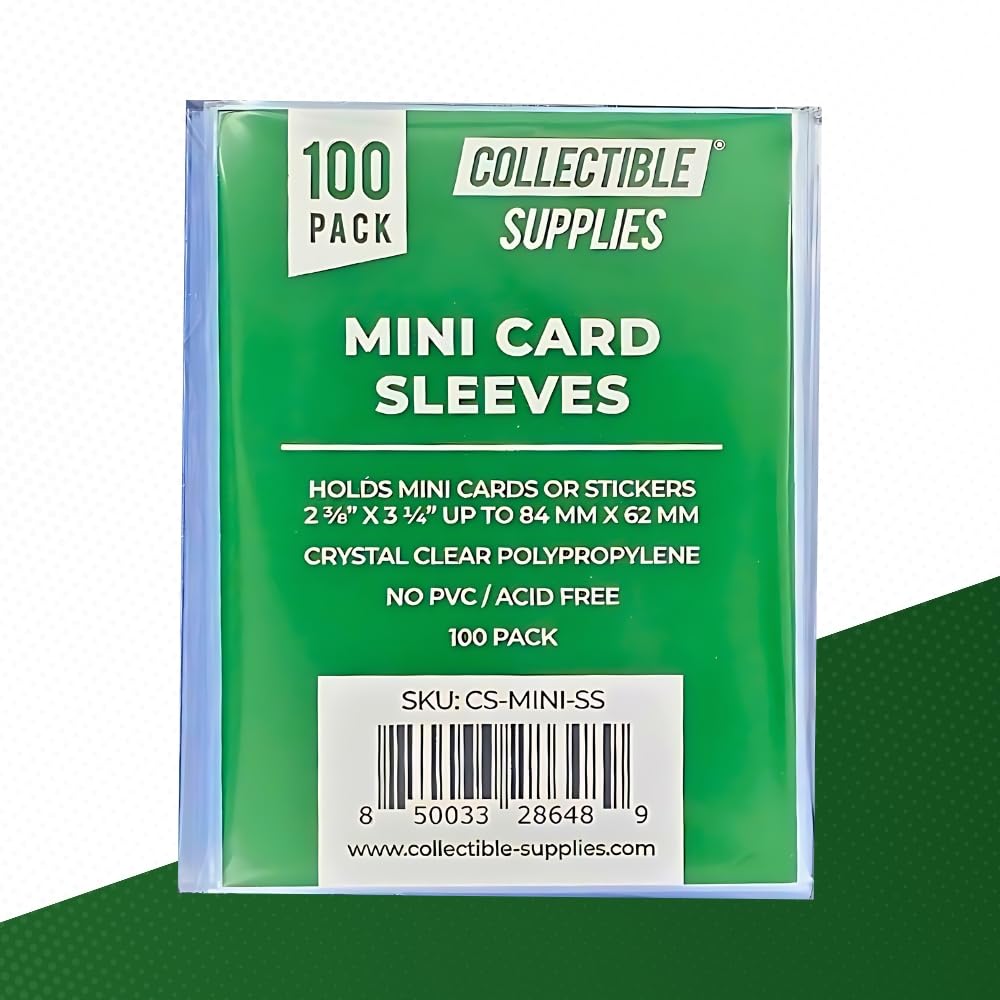 Mini Card Soft Sleeves for Mini Cards or Stickers 2 3/8" x 3 1/4" - 100 Pack