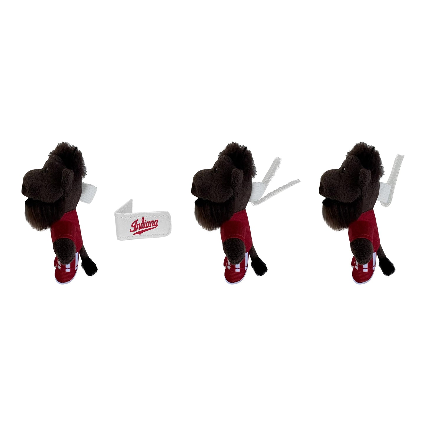 Bobbi-Dobbiez Attachable Plushie Indiana University Hoosiers Mini Bison Mascot - Attaches to Backpacks, Bags, Shoes, Water Bottles, and More