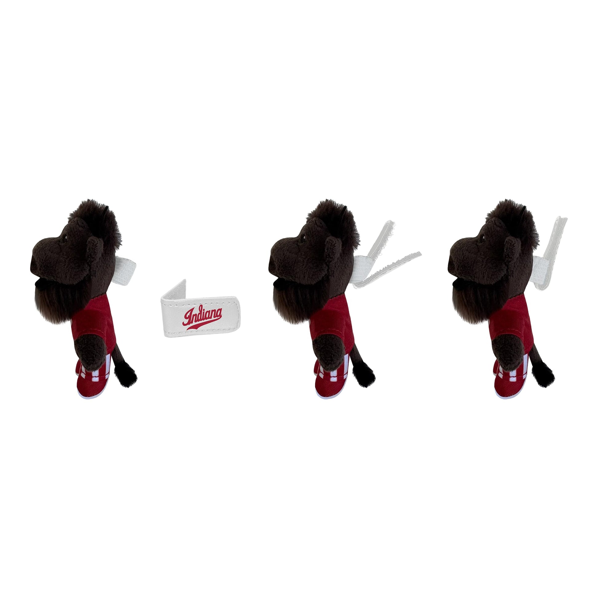 Bobbi-Dobbiez Attachable Plushie Indiana University Hoosiers Mini Bison Mascot - Attaches to Backpacks, Bags, Shoes, Water Bottles, and More